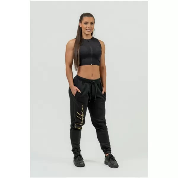  Dámsky crop top s vysokou podporou INTENSE Mesh 842 BLACK Nebbia 