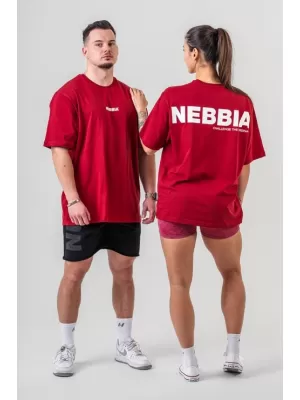 Oversized tričko GYM ESSENTIALS 381 DARK RED Nebbia