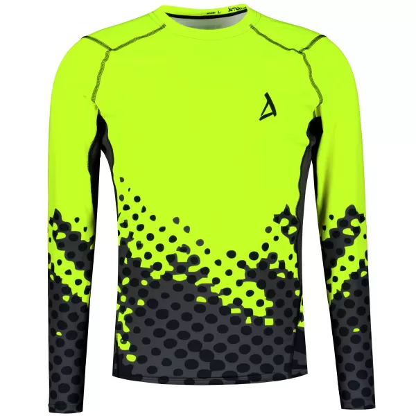  Pánska funkčná prémiová kompresná košeľa s dlhým rukávom ALTISPORT VOJ/ALM109TR03 FLUO ŽLTÁ 