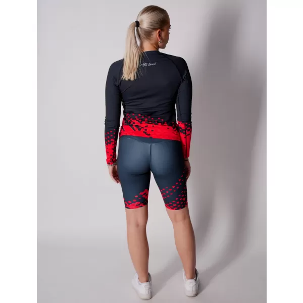  Dámske prémiové funkčné tričko s dlhým rukávom ALTISPORT VOJ/ALW109TR03 ČERVENO-ČIERNE 