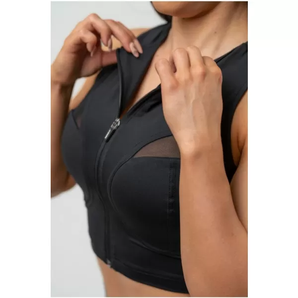  Dámsky crop top s vysokou podporou INTENSE Mesh 842 BLACK Nebbia 