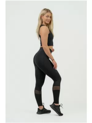 Dámsky crop top s vysokou podporou INTENSE Mesh 842 BLACK Nebbia