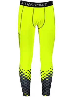 Dlhé pánske prémiové športové legíny ALTISPORT VOJ/ALM109LEG01 FLUO ŽLTÁ