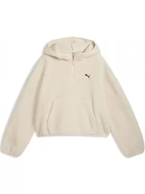 Dámska mikina PUMA WARDROBE ESS OVERSIZED POLAR FLEECE HOODIE 632048-87 BIELY