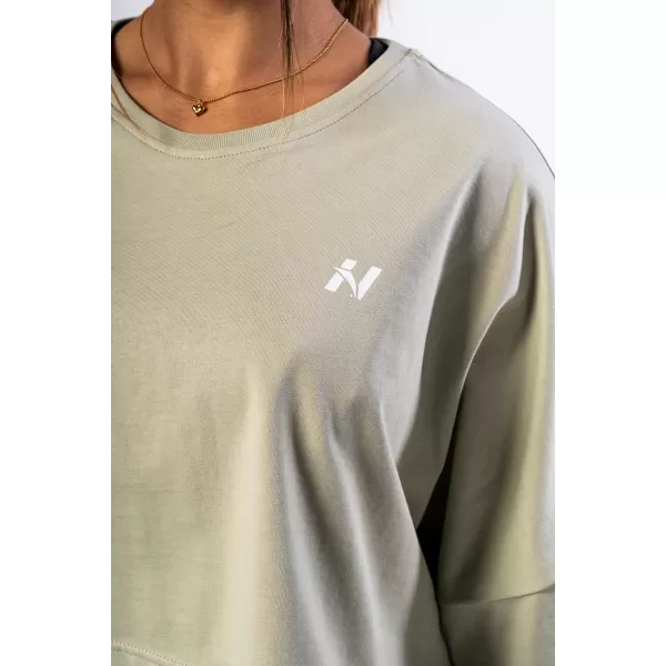  Oversized crop tričko JUST FLOW 431 LIGHT GREEN Nebbia 
