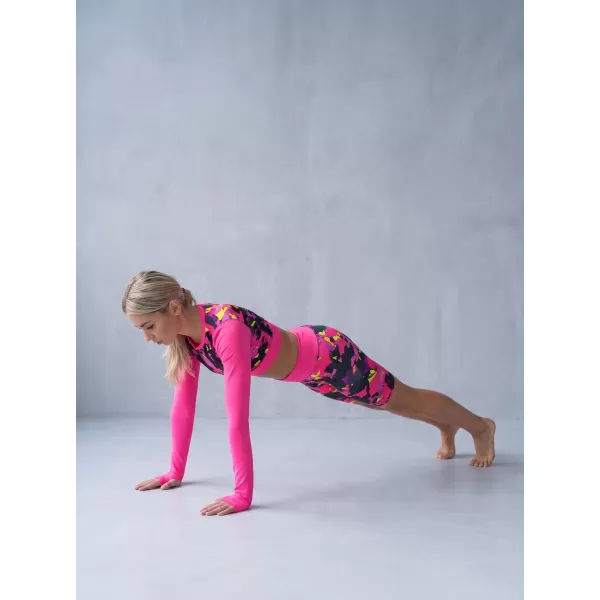  Dámsky funkčný prémiový crop top ALTISPORT VOJ/ALW110TR04 RUŽOVO ČIERNA 