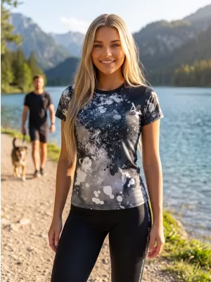 Dámske prémiové funkčné tričko ALTISPORT VOJ/ALW055TR01 ČIERNOBIELY