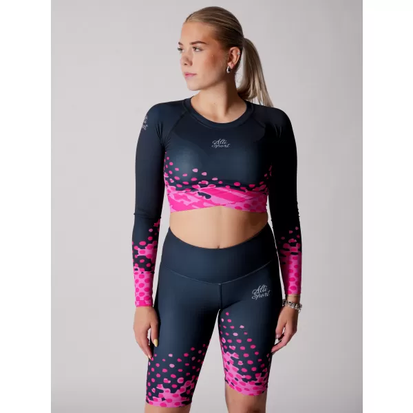  Dámsky funkčný prémiový crop top ALTISPORT VOJ/ALW109TR04 RUŽOVO-ČIERNA 
