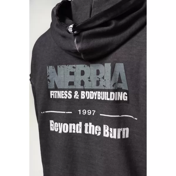  Vypraná mikina na zips GYM BRO 362 BLACK Nebbia 