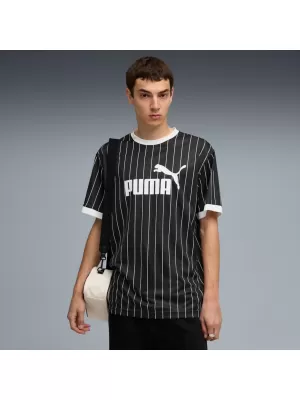 Pánsky dres PUMA ESS STRIPED JERSEY 688263-01 ČIERNA
