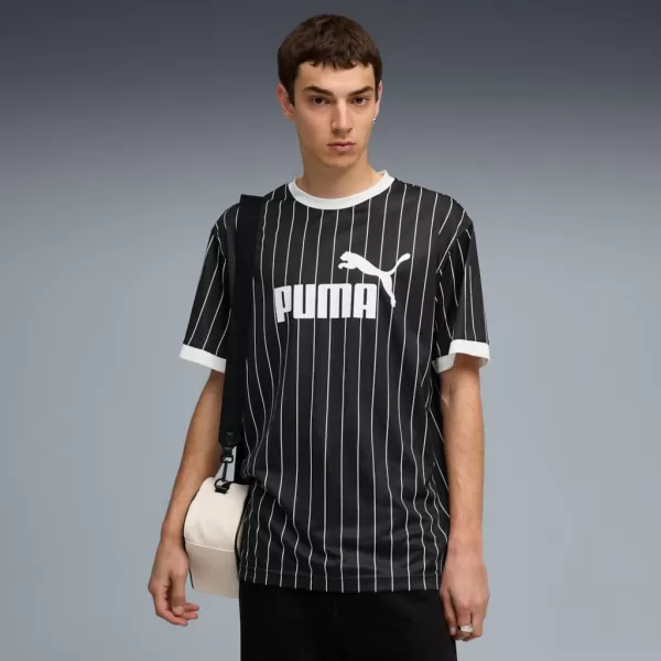  Pánsky dres PUMA ESS STRIPED JERSEY 688263-01 ČIERNA 