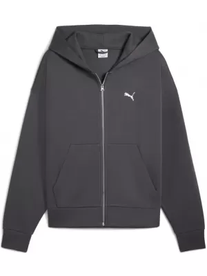 Pánska mikina PUMA WARDROBE ESS BOXY FULL-ZIP HOODIE DK 632066-44 ŠEDÝ