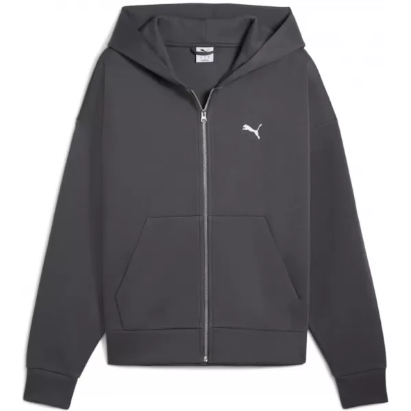  Pánska mikina PUMA WARDROBE ESS BOXY FULL-ZIP HOODIE DK 632066-44 ŠEDÝ 
