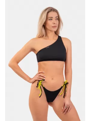 Jedno rameno Bandeau Bikini plavky - Top 448 BLACK Nebbia