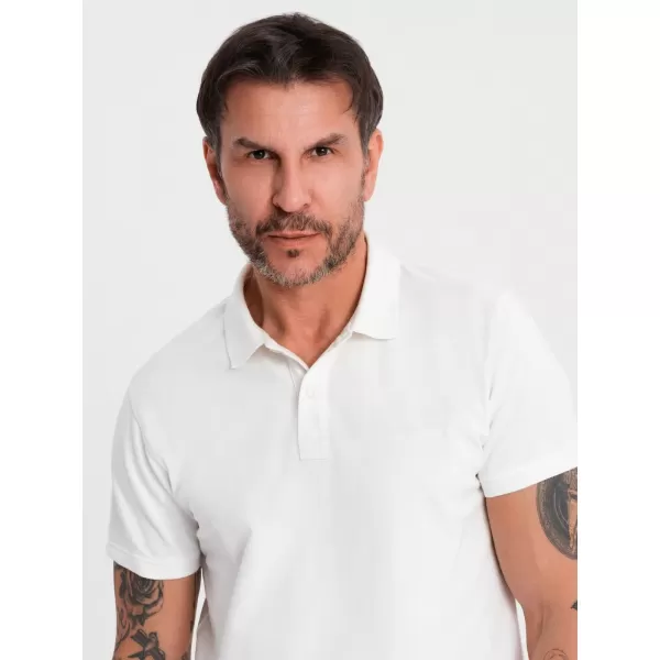  Pánska polokošeľa OMBRE OM-POSS-0103 ECRU 