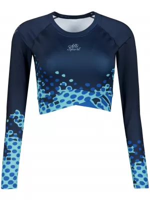 Dámsky funkčný prémiový crop top ALTISPORT VOJ/ALW109TR04 KRÁĽOVSKÁ MODRÁ