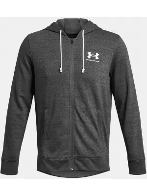 Pánska mikina UNDER ARMOUR RIVAL TERRY LC FZ 1370409-025 SIVÁ