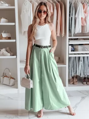 Dámske nohavice DSTREET FLOWES UY2594 SVETLO ZELENÁ