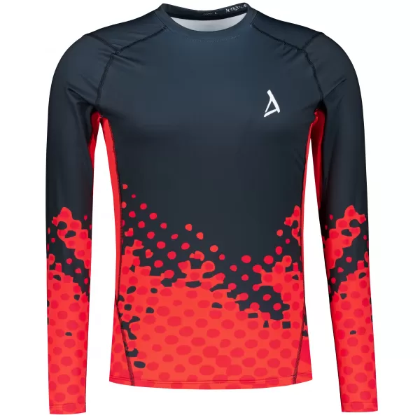  Funkčná kompresia mužov T -shirt s prémiou s dlhým rukávom ALTISPORT VOJ/ALM109TR03 ČERVENÁ/ČIERNA 