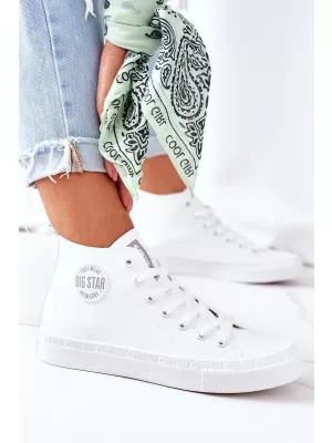 Dámske kožené členkové topánky BIG STAR GG274016 BIELA ​​Big Star Shoes