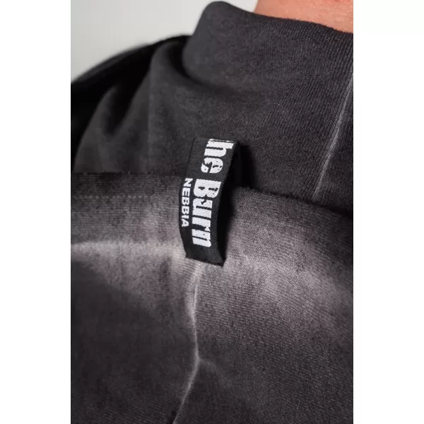  Vypraná mikina na zips GYM BRO 362 BLACK Nebbia 