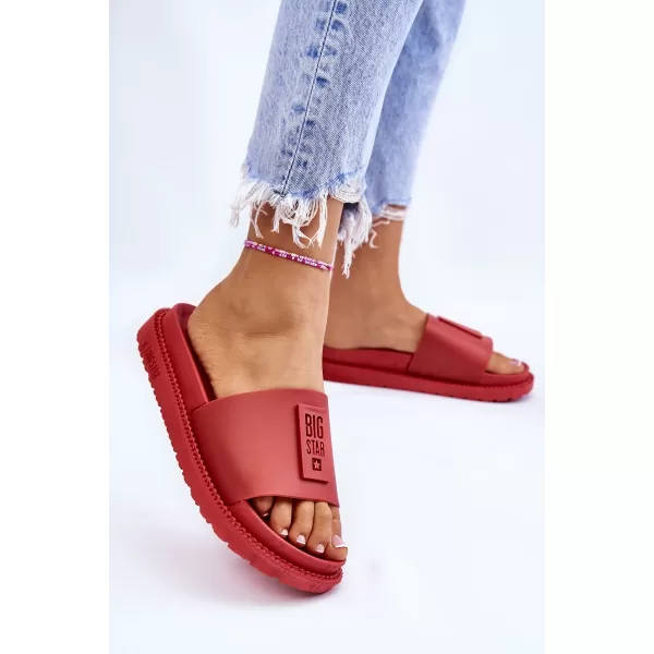  Dámske šľapky BIG STAR LL274430 ČERVENÁ Big Star Shoes 