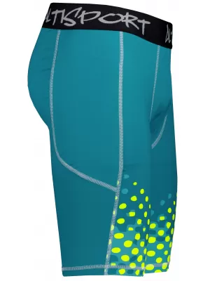 Pánske športové legíny nad kolená premium ALTISPORT VOJ/ALM109LEG02 SMARAGD-FLUO