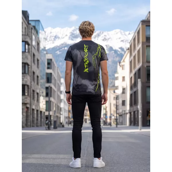  Prémiové pánske funkčné tričko ALTISPORT VOJ/ALM113TR01 ČIERNO-FLUO ŽLTÁ 