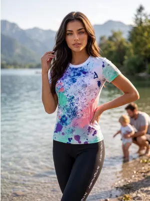 Dámske prémiové funkčné tričko ALTISPORT VOJ/ALW055TR01 FIALOVÁ/ZELENÁ