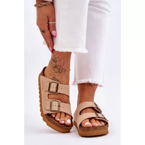  Dámske šľapky BIG STAR LL274745 BÉŽOVÁ Big Star Shoes 