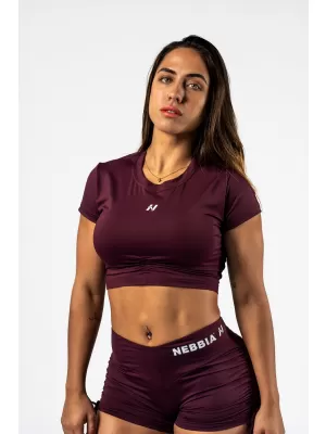 Crop top s otvoreným chrbtom STRONG BEAUTY 430 DARK RED Nebbia