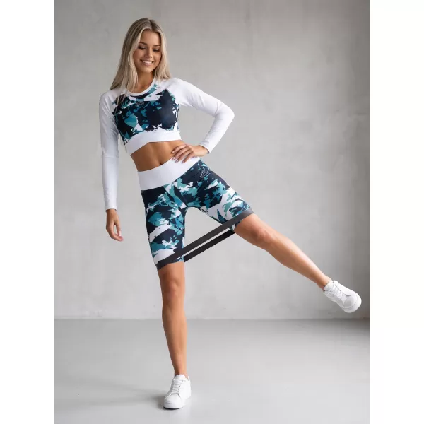  Dámsky funkčný prémiový crop top ALTISPORT VOJ/ALW110TR04 MODRÁ A BIELA 