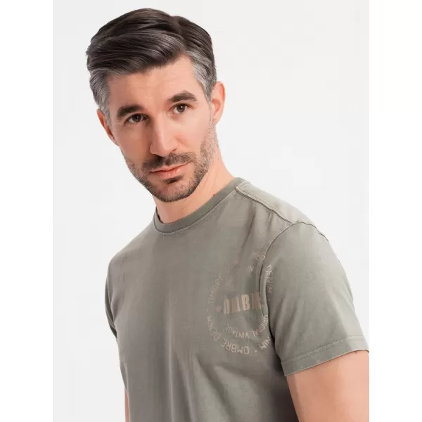  Pánske tričko OMBRE OM-TSWT-0202 SVETLÝ OLIVOVÝ 