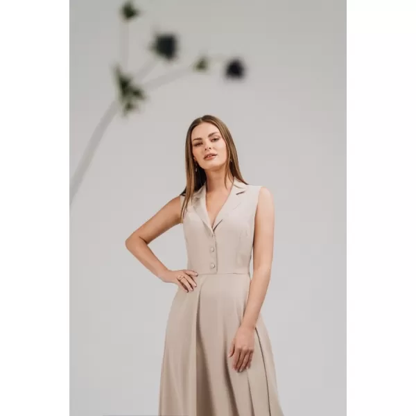  Šaty STYLOVE S409 BÉŽOVÁ 