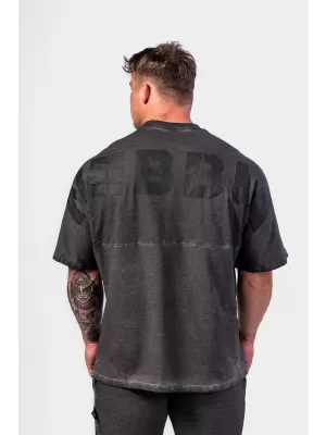 Vyprané Oversized tričko ŽIADNE SHORTCUTS 369 BLACK Nebbia