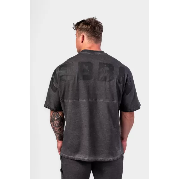  Vyprané Oversized tričko ŽIADNE SHORTCUTS 369 BLACK Nebbia 