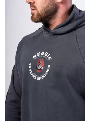 Praná mikina s kapucňou HERITAGE 793 BLACK Nebbia