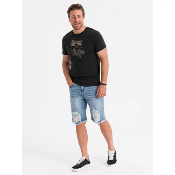  Pánske šortky OMBRE OM-SRDS-0157 SVETLO MODRÁ 