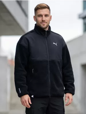 Pánska bunda PUMA TECH SOFT TECH RELAXED SHERPA JACKET 632104-01 ČIERNA