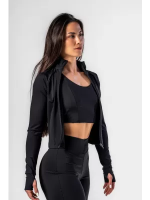 Deni x Fitness tričko so zipsom 314 BLACK Nebbia