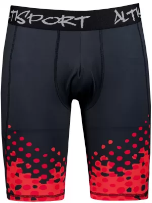 Pánske športové legíny nad kolená premium ALTISPORT VOJ/ALM109LEG02 ČERVENÁ/ČIERNA