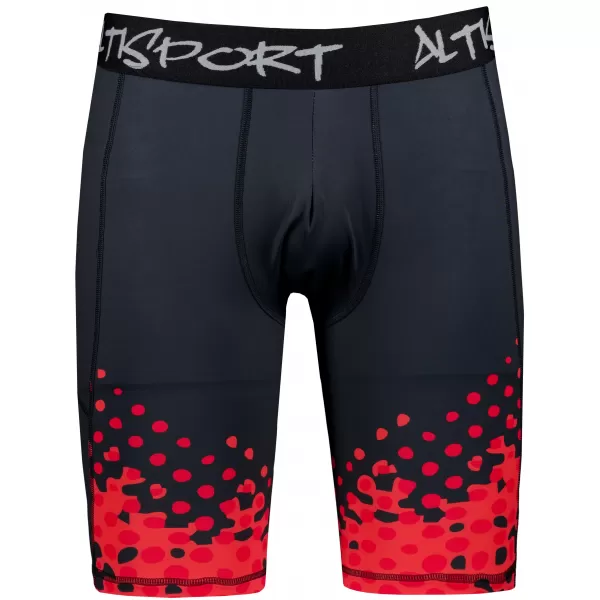  Pánske športové legíny nad kolená premium ALTISPORT VOJ/ALM109LEG02 ČERVENÁ/ČIERNA 