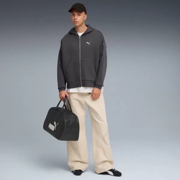  Pánska mikina PUMA WARDROBE ESS BOXY FULL-ZIP HOODIE DK 632066-44 ŠEDÝ 