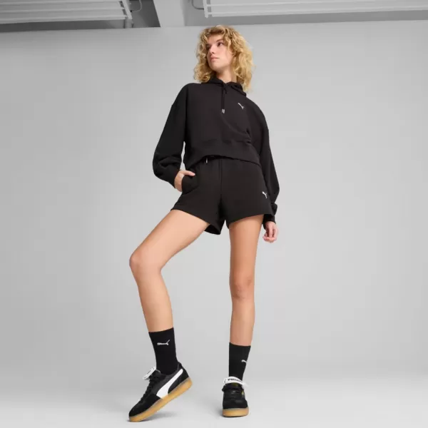  Dámska mikina PUMA WARDROBE ESS RELAXED CROPPED HOODIE TR 629746-01 ČIERNY 