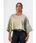 Oversized crop tričko JUST FLOW 431 LIGHT GREEN Nebbia