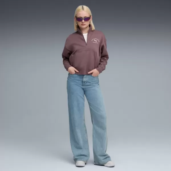  Dámska mikina PUMA CLASS COMFORT HALF-ZIP SHORT CREW FL 688138-88 FIALOVÝ 