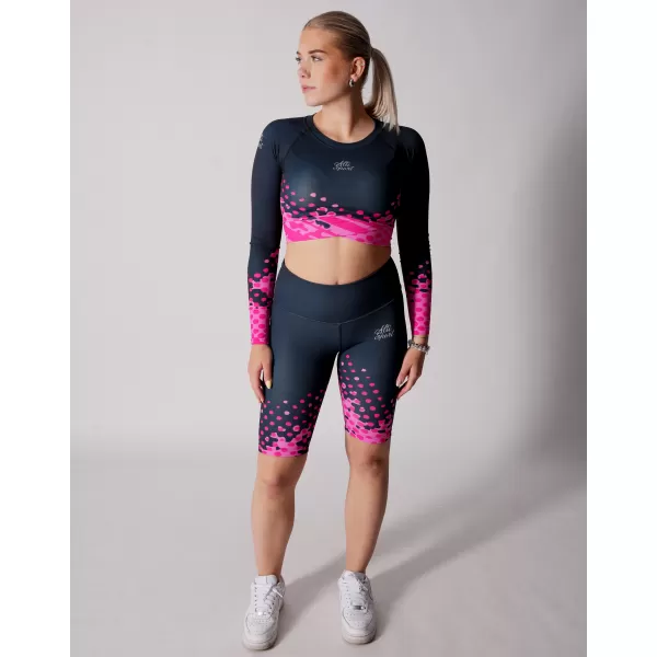  Dámsky funkčný prémiový crop top ALTISPORT VOJ/ALW109TR04 RUŽOVO-ČIERNA 