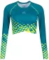 Dámsky funkčný prémiový crop top ALTISPORT VOJ/ALW109TR04 SMARAGDOVÁ/FLUO ŽLTÁ