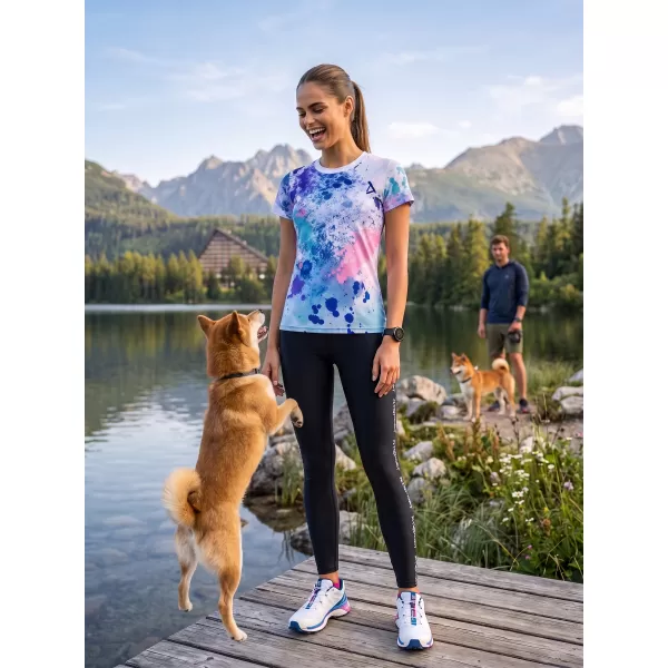 Dámske prémiové funkčné tričko ALTISPORT VOJ/ALW055TR01 FIALOVÁ/MODRÁ 