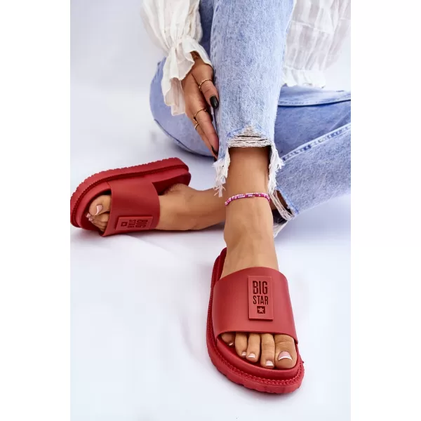  Dámske šľapky BIG STAR LL274430 ČERVENÁ Big Star Shoes 